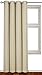 Blackout Room Darkening Curtains Window Panel Drapes - Beige Color 1 Panel, 52 inch wide by 84 inch long each panel, 8 Grommets Rings per panel, 1 Tie Back included - by Utopia Bedding