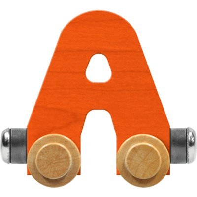 Maple Landmark NameTrains Bright Letter Car A - Made in USA (Orange)