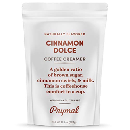 PRYMAL Coffee Creamer - Non Dairy, Keto, Sugar Free - 100% Natural, Non Refrigerated Powder with MCT - 11.3oz Bag - Cinnamon Dolce Flavor