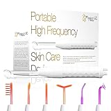 Project E Beauty D'arsonval High frequency direct for Home Use - skin tightening, Wrinkles, Fine lines, Puffy Eyes (6 Electrodes Argon X 2 Neon X 4)