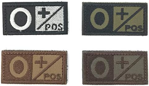 Emproda Tactical Blood Type Patch | “O+” Type O Positive | 1 X 2 Inch | Embroidered Patch | Morale Patch | Black, Od, Coyote, Brown