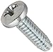 Small Parts 0406FPP Steel Thread Cutting Screw, Zinc Plated Finish, Pan Head, Phillips Drive, Type F, #4-40 Thread Size, 3/8
