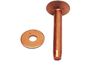 HILL LEATHER COMPANY 10 Pack Solid Copper Rivets W/Burrs 1 1/4"