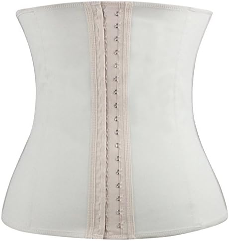 Amoluv Women's Latex Steel Boned Waist Cincher Underbust Corset Small Off-White