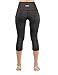 ODODOS High Waist Out Pocket Yoga Capris Pants Tummy Control Workout Running 4 Way Stretch Yoga Capris Leggings,SpaceDyeMattBlack,Small