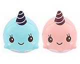 TrimakeShop 2PC Soft Squeeze Whale Squishy Slow Rising Squishies Toy 9cm