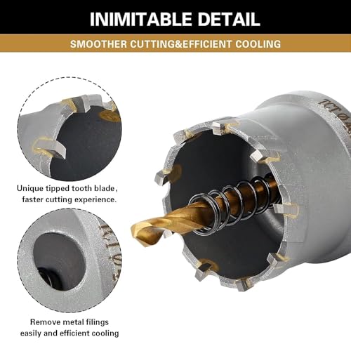 2''(51mm) TCT Hole Saw Kit,Tungsten Carbide Hole Saw Drill Bit with Titanium-Plated photo 9