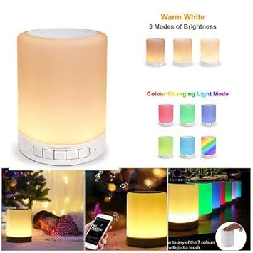 wireless bluetooth speaker with smart touch led mood lamp