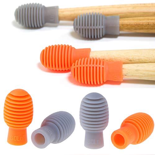 6 Pieces Drum Silent Tips Drum Dampener Silicone Drumstick Drum Practice Silent Accessories Mute Replacement for Musical Practice Instruments(Orange,Grey) - Thumbnail 7