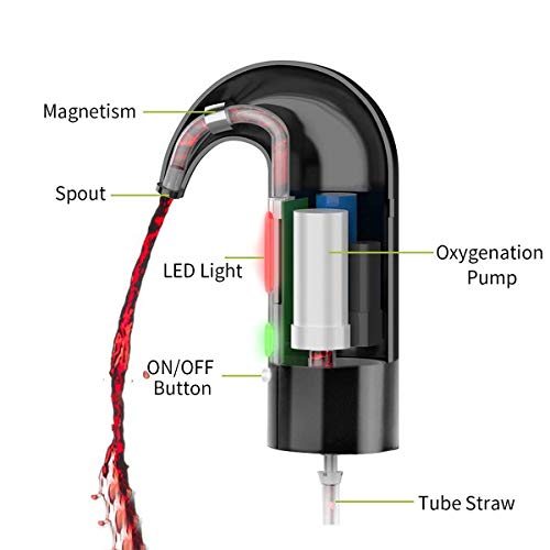 RICANK Electric Wine Aerator Pourer with Hard EVA Case, Portable One