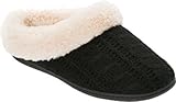 Dearfoams Womens Cable Knit Clog Slipper