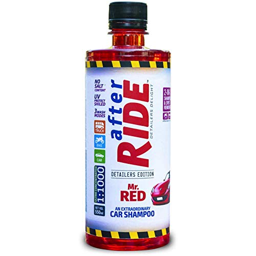After Ride; DETAILING CAR SHAMPOO 550 ML; Bucket & Foam Wash (1:10 Ratio); Mr. Red Detailer Edition (PACK OF 1 X 550 ML)