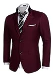 Coofandy Men's Casual Dress Suit Slim Fit Stylish Blazer Coats Jackets, Size Small, Wine Red