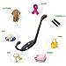 16 Pieces Dual Hook Double Prong Hook Robe Coat Hat Hook Retro Wall Mounted Decorative Cloth Hanger with 34 Pieces Screws