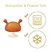 Mombella Mimi the Mushroom Super Soft Skin-like Infant Nipple Shaped Soothing Teether for Sucking Babies, Help with Breast Feeding Waning and Prevent Digit Sucking. For 0-6months, Orange