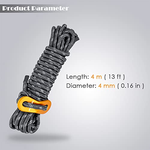 GEERTOP Reflective Guylines 4mm Lightweight Camp Ropes Tent Cords with Aluminum Adjuster