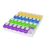 Ezy Dose 7 Day Easy Fill Medtime Pill Organizer (XL) Weekly 4x/Day Medication Reminder