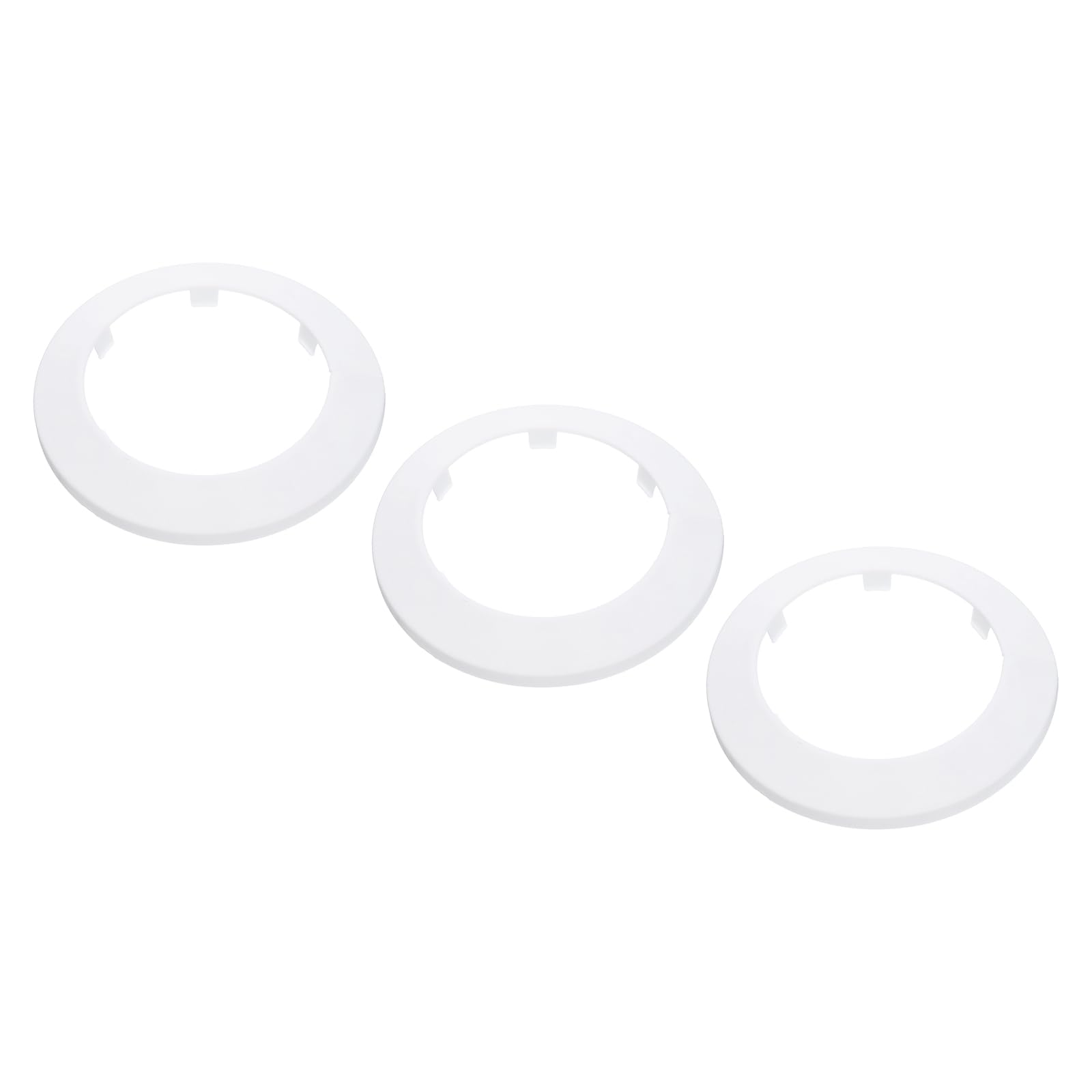 PATIKIL Water Pipe Cover Decoration Fit 3.54"/90mm, 3Pcs Flange Water Pipe PP Plastic Escutcheon Plate Collar Drain Line Cover Radiator for Wall Pipe Tube Decor, White