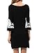 levaca Womens Dress 3/4 Sleeve Heart Printing Slim Fit Casual Dress Black M