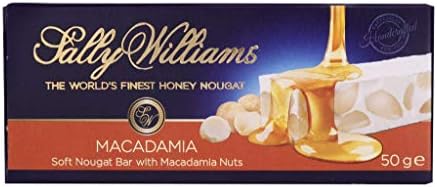 Sally Williams Finest Handmade Soft Nougat Bars - Roasted Macadamia 50g (Pack of 24)