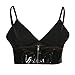 Mscoreray PU Leather Crop Top Sexy Bustier Top for Women with Back Zipper