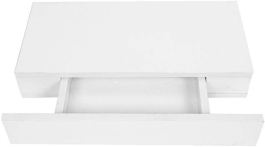 31.5 Inches Floating Wall Shelf Display Home Decor Storage Shelf Drawer, White with Ebook