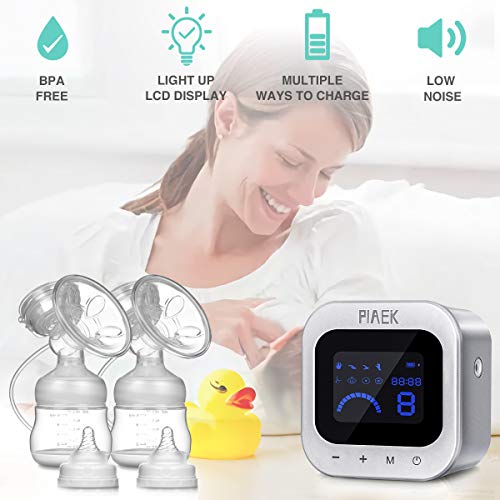 Electric Breast Pump, Four Modes & Rechargeable Portable Double Pumps Electric Nursing Breast Massage Breastfeeding Pump