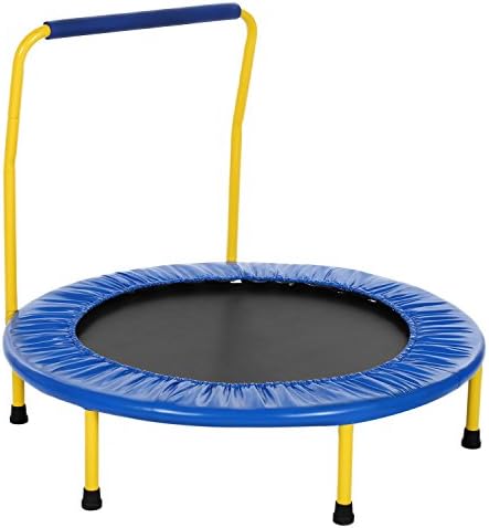 Jingjing1 Kids Trampoline, Mini Rebounder Trampoline with Handle and Padded Frame, Indoor and Outdoor Trampoline for Kids,Diameter: 36inch