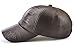 Melii Men Vintage Adjustable Leather Baseball Cap Plain Sports Outdoor Windproof Warm Hat, Deep Coffee, One Size