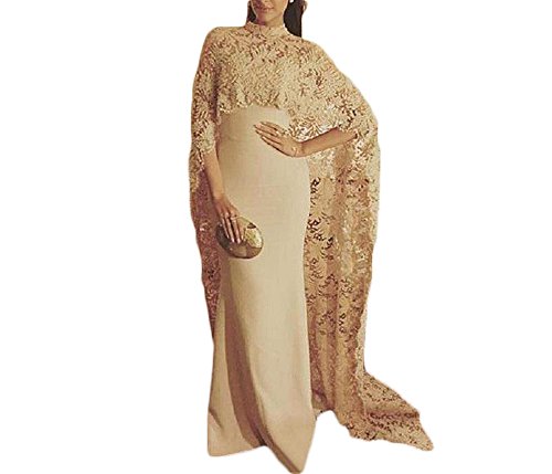 chinese dress ladies Nude Luxury Long Sleeves Muslim Evening Dresses with Cape SS369A – Jill Wish