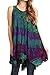 Sakkas Priya Sleeveless Tie Dye Handkerchief Hem Tunic with Smocked Racerback