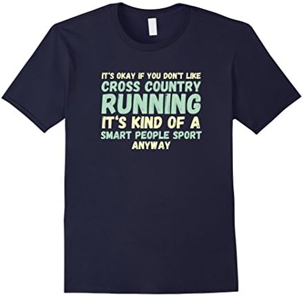 Mens Funny Cross Country T-Shirt - Smart People Sport - XC Shirt Medium Navy