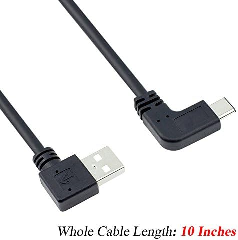 Afine USB C Right Angle Cable Elbow Short Type C Cable A to C USB Cable Fast Charging Portable USB C Cable Black (USB 2.0)