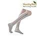 HealthyNees 2 Pairs Set Combo Closed Toe 15-20 mmHg Zipper Compression Socks Leg Fatigue Calf Circulations Support Grey