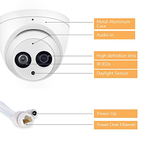 6MP Dome PoE IP Security Camera IPC-HDW4631C-A 3.6mm Lens,6 Megapixels Super HD Outdoor Indoor Home Video Surveillance Poe Camera with Audio,IR 30m Day and Night,ONVIF,IP67 Waterproof
