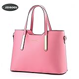 Women's PU Leather Shoulder Bags Top-Handle Handbag Tote Bag Simple Purse Fashion Cross Body Bag,Pink SILI