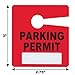 Parking Permit Pass Stock Hang Tags for Employees, Tenants, Students, Businesses, Office, Apartments, 10 Pack (Red)