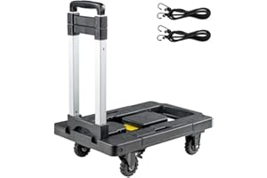 MAXBROTHERS Folding Hand Truck, 220lbs/100kg Dolly Cart Heavy Duty Collapsible Trolley Portable Platform Luggage Cart for Lug