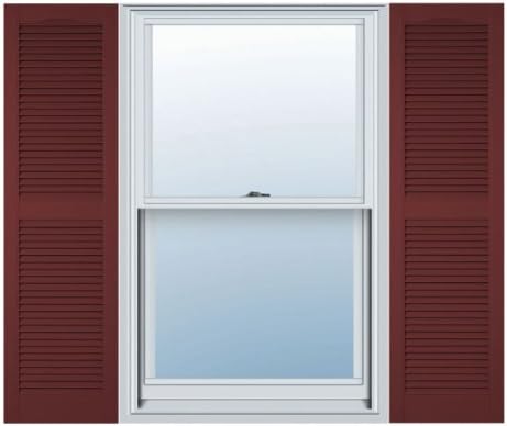 14 1/2"W x 43"H Standard Size Cathedral Open Louver Shutter, w/Installation Shutter-Lok's, 167 - Bordeaux
