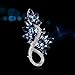 Women's Crystal Brooch Flower Leaf Pin Corsage for Coat Jacket Evening Dress