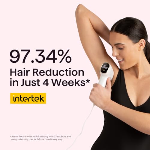 Wavytalk IPL Hair Removal Device for Men and Women, 24J Dual Pulse Technology & Ice Cooling System, Painless IPL Hair Removal Device for Face, Bikini, Body, with Razor and Cable Connection
