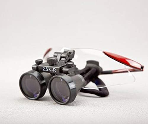 2.5X Magnifier Surgicial Loupes Burgundy Goggles Frame Red