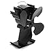 Heat Powered Fan for Wood Burning Stove - Eco Friendly Thermal Activated Convection Blower for Stove Top Fireplace Fire Log Burner - Ultra Quiet 2018 Model - 4 Blades