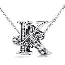 925 Sterling Silver Letter K Charms for Pandora