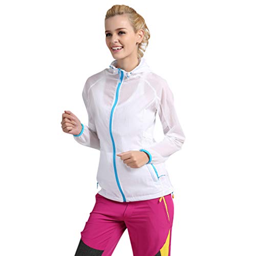 Colmkley Women Men Colorful Windproof Outdoor Bicycle Sports Suncreen Jacket White - Thumbnail 6