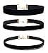 Besteel 3pcs Classic Elegant Girls Plain Black Velvet Ribbon Choker Necklace Extender Chain