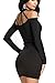 Zeagoo Women's Long Sleeve Cold Shoulder Bodycon Party Cocktail Mini Dress