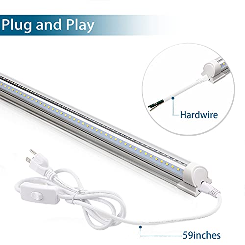 Barrina 8ft LED Shop Light, 72W 9000LM 6500K, No RF & FM Interference