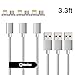 NetDot 3rd Generation USB2.0 Magnetic Charging Cable Adapter with 1 i-Connector and 1 Micro-USB Connector Compatible with Both Android Smartphone and 1Phone - 3.3 Feet / 3 Pack Silver, netdott3silver