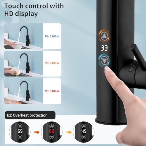 Homelody Electric Tap with Instantaneous Water Heater 230 V, 3400 W Kitchen Tap
